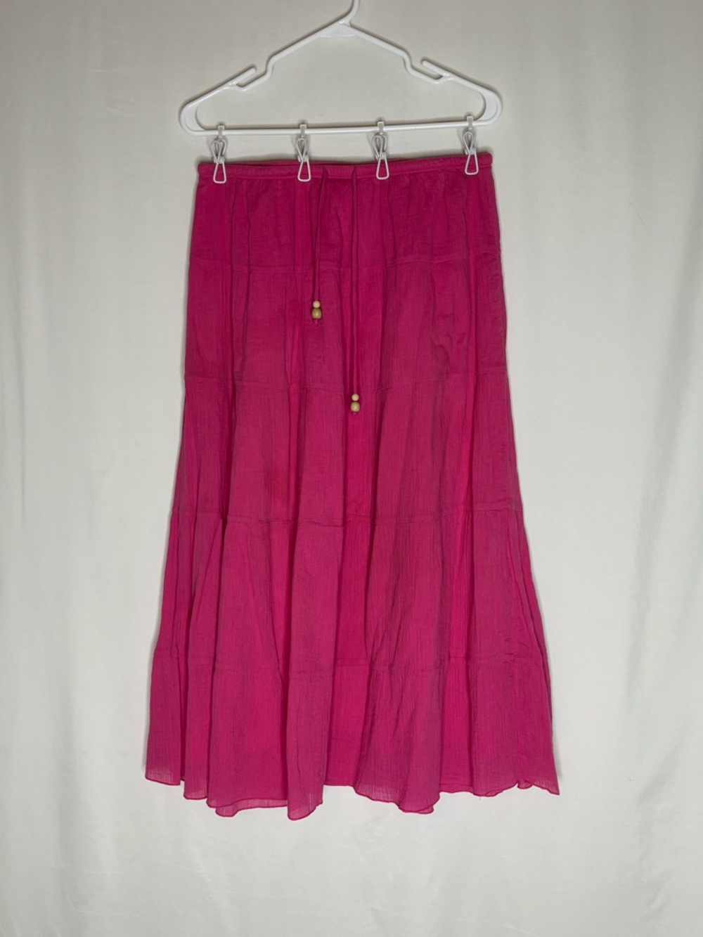 Ruby Rd. Fuchsia Tiered Maxi Skirt with Drawstring
